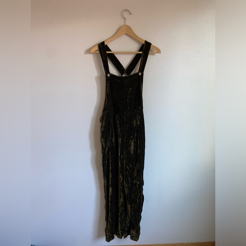 Green Velvet Overalls / Sz M